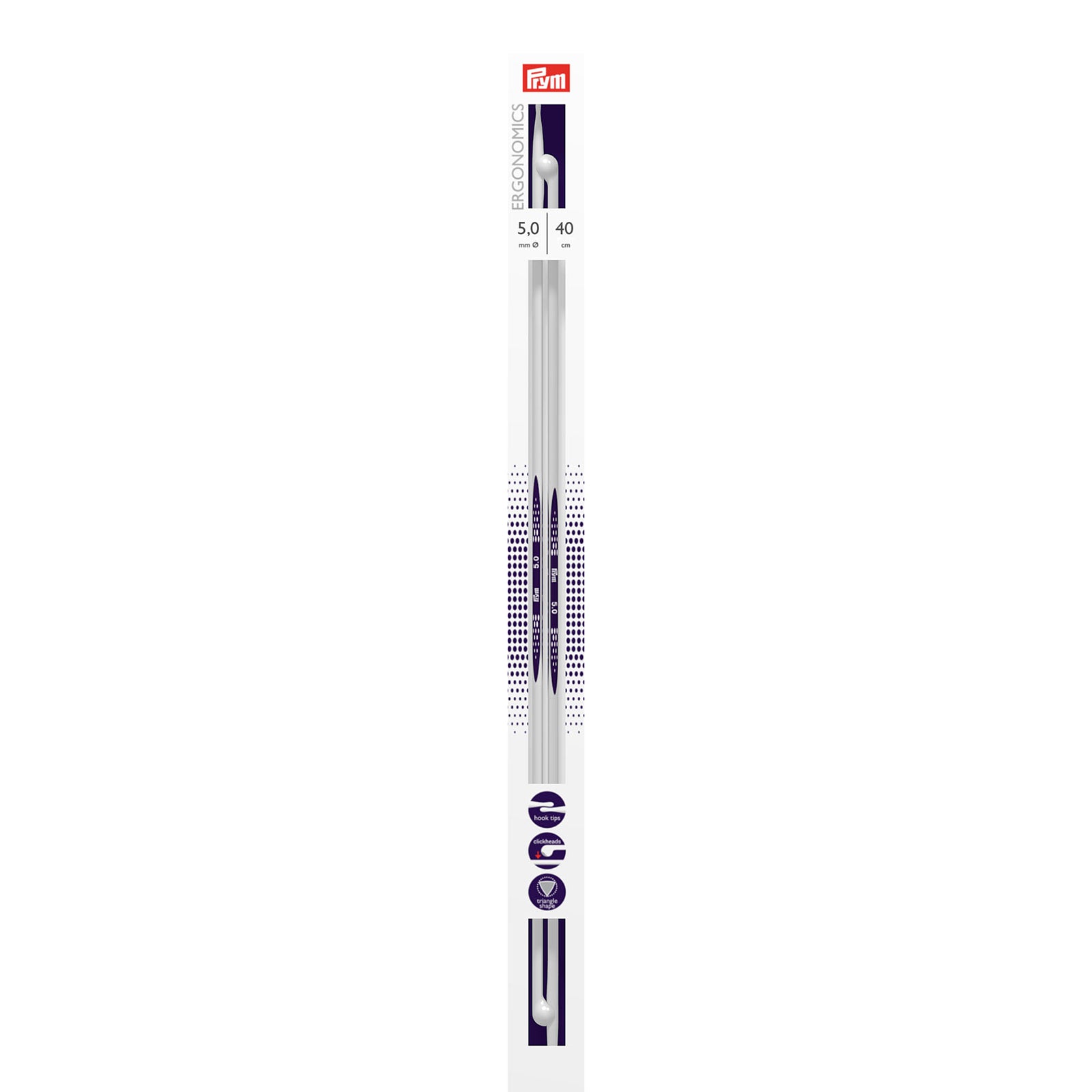 Prym Breinaalden met Knop Ergonomics 40 cm 5,00 mm