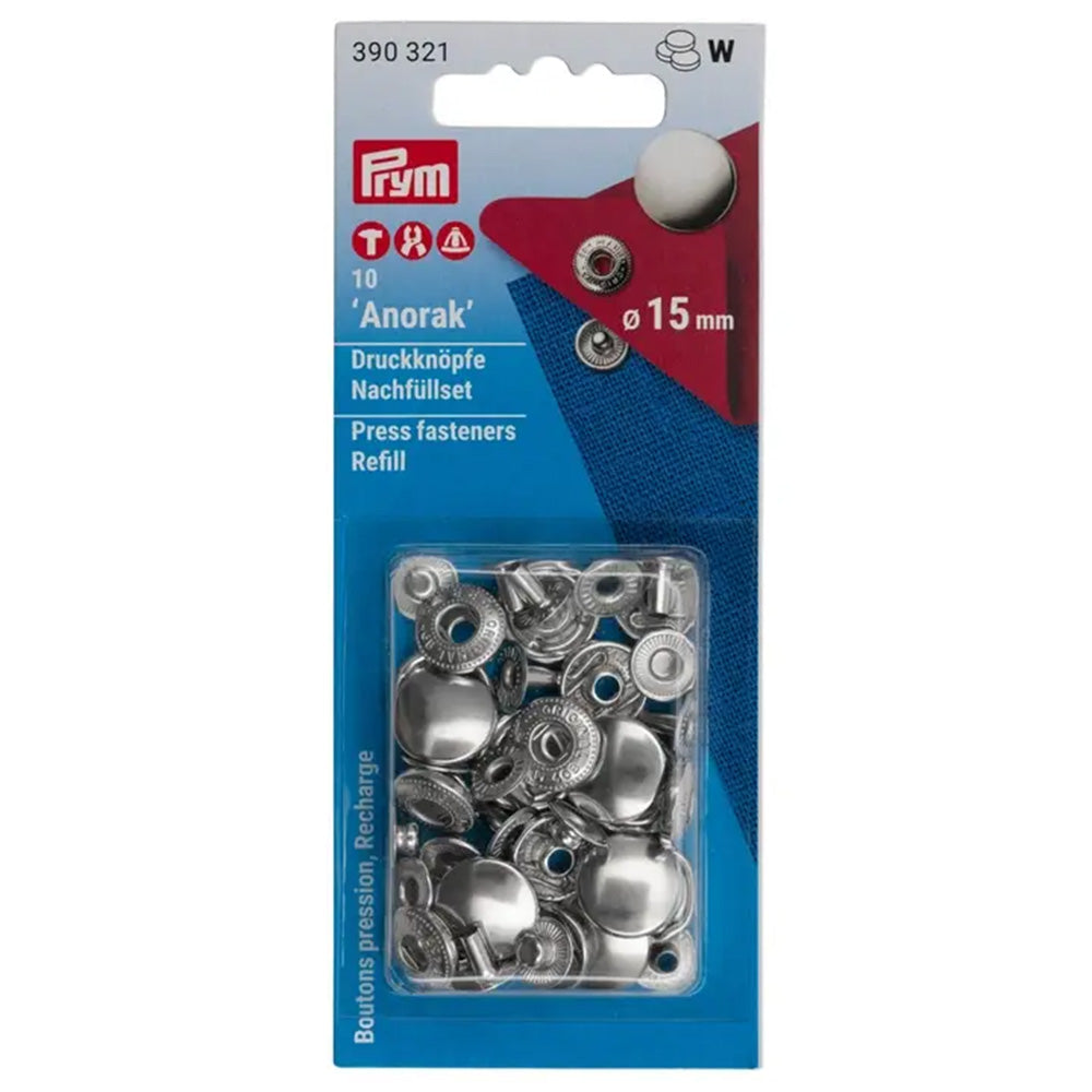 Prym Navullingen Naaivrije Drukknopen 12mm 03 Zilver