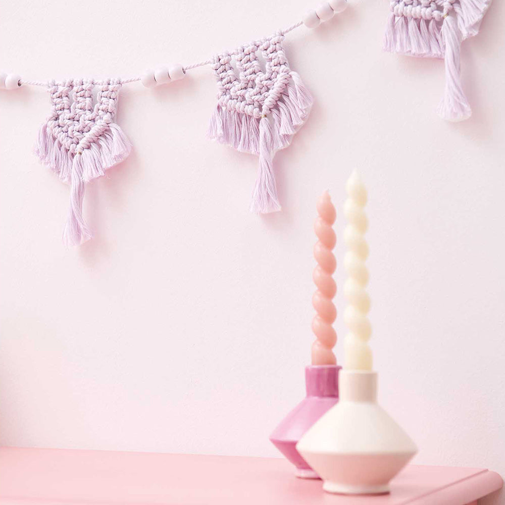 Pink mm — gemaakt met Rico Macramé Houten Kralen 30mm Light Grey -