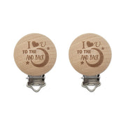 Durable Houten Speenclips 2 stuks 60 I Love You to the Moon and Back