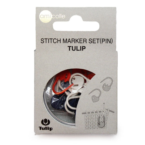 Stitchmarker tulip — gemaakt met Tulip Vergrendelbare Markeerringen Set Hart (15 stuks)