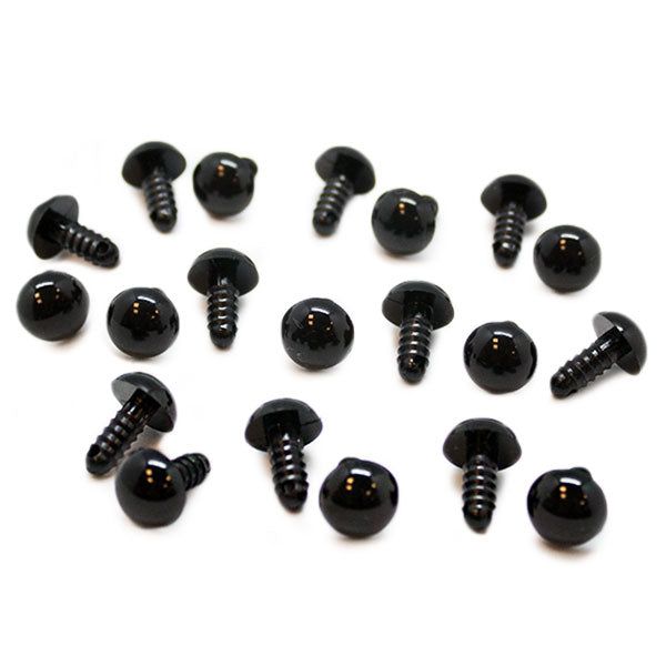 Veiligheidsogen Zwart 6 mm 10 paar