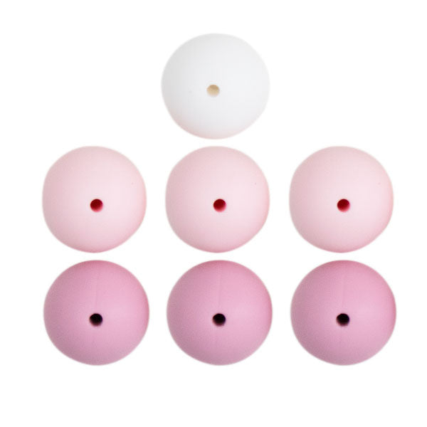 Go Handmade Siliconen Kralen 7 Stuks 14 Roze Mix