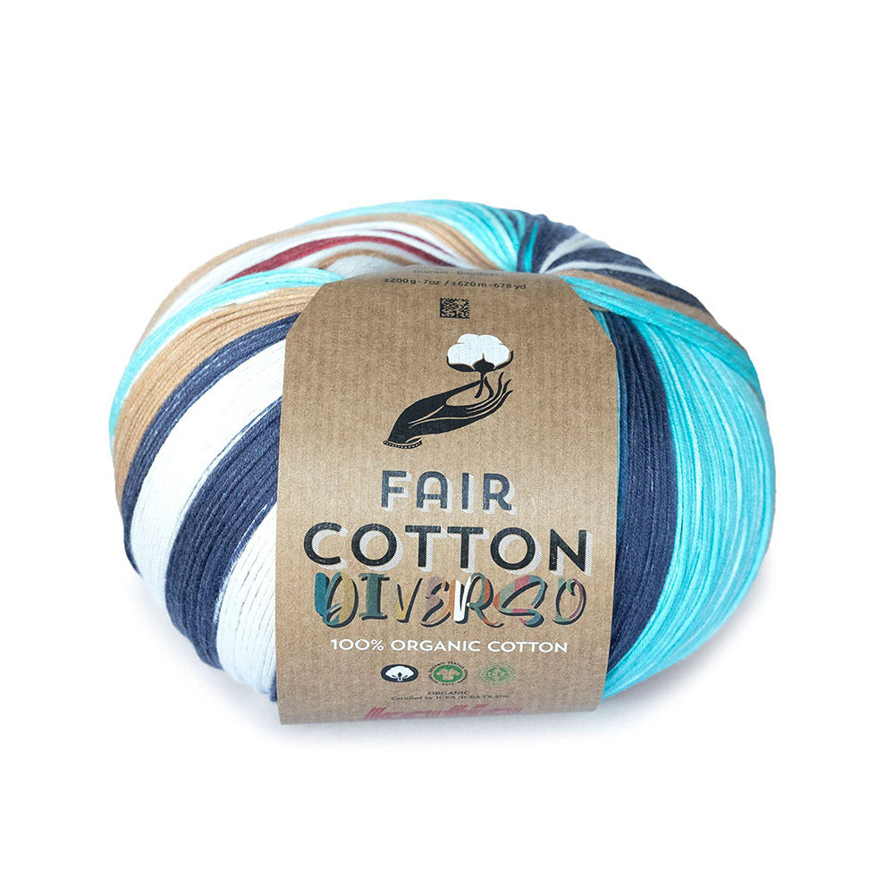 Katia Fair Cotton Diverso 400 Bruin-Lila-Blauw