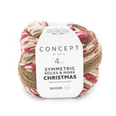Katia Symmertric Socks & More - Christmas 202 Beige-Red-White