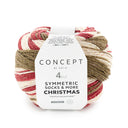 Katia Symmertric Socks & More - Christmas 200 Beige-White-Red