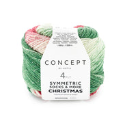 Katia Symmertric Socks & More - Christmas 101 Groen-Rood-Wit