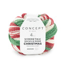Katia Symmertric Socks & More - Christmas 100 Green-Red-White