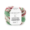 Katia Symmertric Socks & More - Christmas 102 Green-Red-White