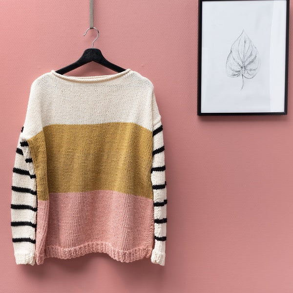 Jumper color block — gemaakt met Yarn and Colors Striped Jumper Color Block Breipakket (4)