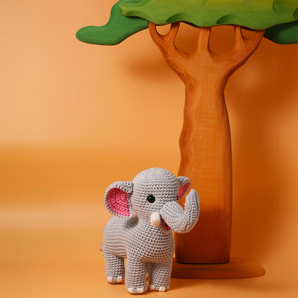 Olifant vierkant — gemaakt met Yarnzoo - Olifant Olivier Garenpakket - Exclusief Patroon