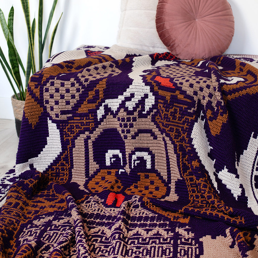 Deken — gemaakt met AdO Crochet - Zen Tangle Dogs Deken Mozaïek Haakpakket - Inclusief Digitaal Patroon (3)