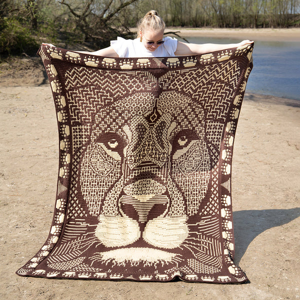Zen Tangle Lion Mosaic | Stylecraft Special DK | Crochet Kit