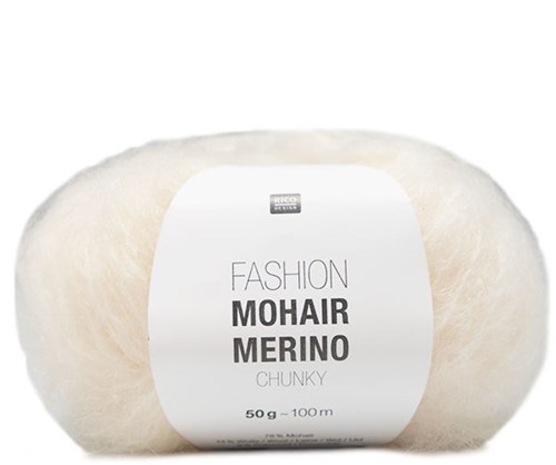 Rico Fashion Mohair Merino Chunky 001 Cream | Yarnplaza.com