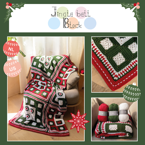 Haakplein Haakpakket CAL Kerst 2024 Jingle Bell Block 014.255