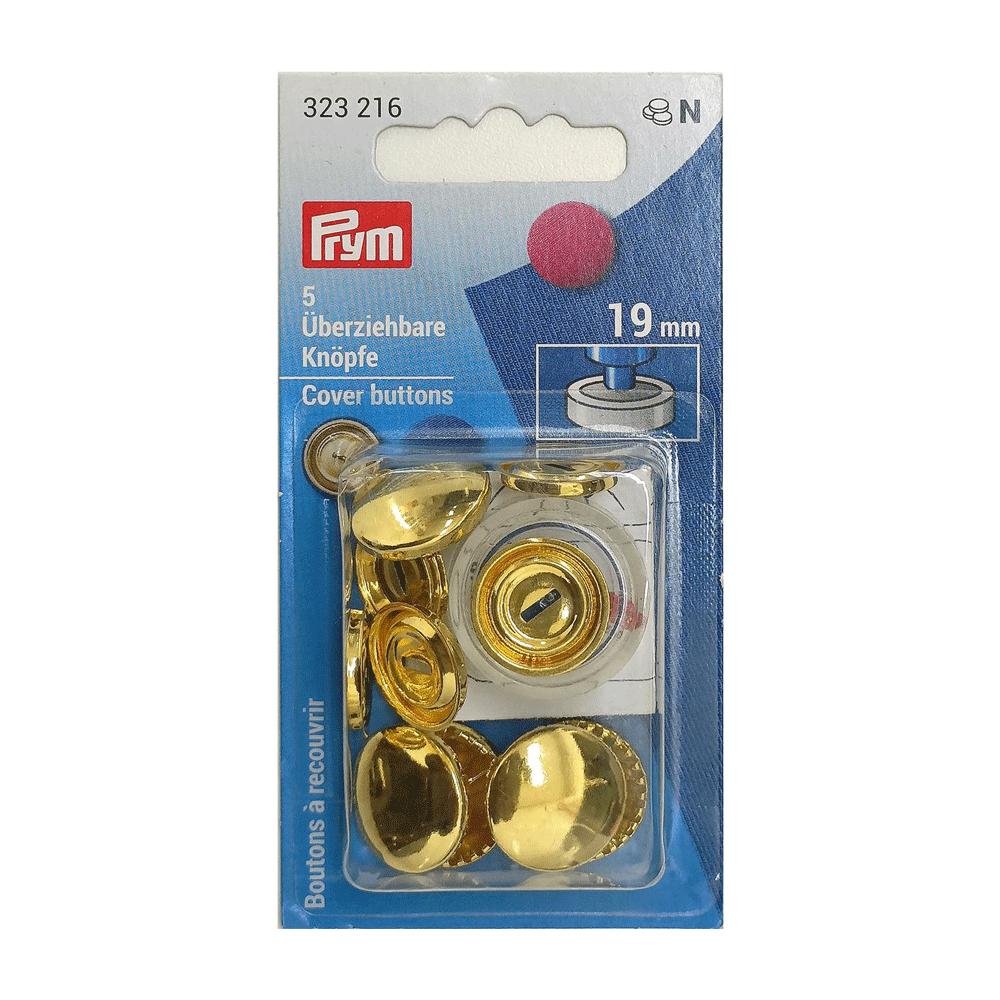 Prym Cover Buttons with Mold Goldplated 19 mm
