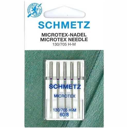Schmetz Microtex Needles Size 60 - 1 x 5 Needles in cassette