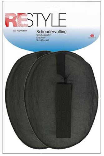 Restyle Shoulder Pads Raglan with Velcro 15 mm Thick 000 Black