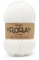 Drops Flora Uni Colour 02 White