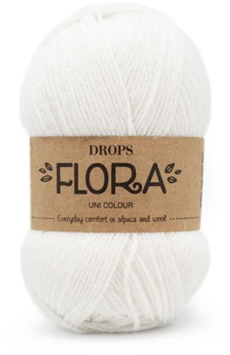 Drops Flora Uni Colour 02 White
