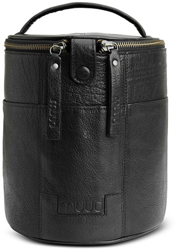 MUUD Saturn Black - Handmade leather bag for craft projects 20xØ16cm