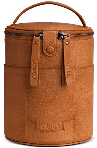 MUUD Saturn Whiskey - Handmade leather bag for craft projects 20xØ16cm