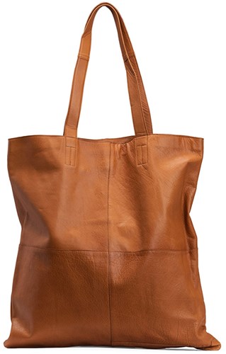MUUD Show XL Whiskey - Handmade leather shopper for daily use 53x53x30cm
