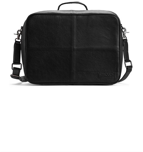 MUUD Mars Black - Handmade leather bag 29x38x28cm
