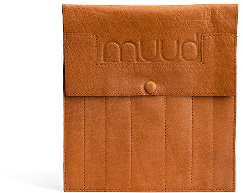 MUUD Oslo Whiskey - Handmade leather case for sock needles and interchangeable knitting needles 22x19cm