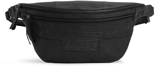 MUUD Vegas XL Black - Handmade leather hip bag 21x48cm