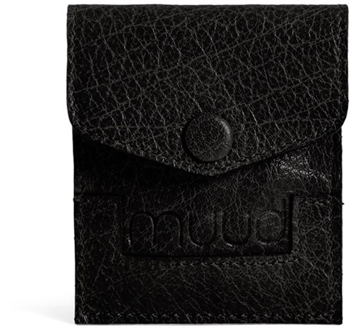 MUUD Bergen Black - Handmade leather case for craft accessories 9.5x8cm
