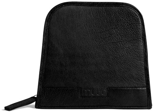 MUUD Trondheim Black - Handmade leather case for crochet and knitting needles 25x22x16cm