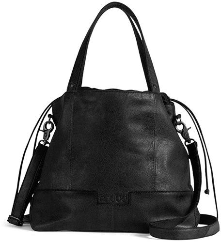 MUUD Lofoten Black - Handmade leather bag for various projects 26x34x14cm