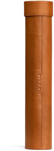 MUUD Upsala XL Whiskey - Handmade leather storage case 40x7.5x6.5 cm