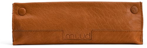 MUUD Hattie Whiskey - Handmade leather case for crochet hooks and sock needles 7x23cm