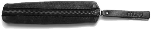 MUUD Hee XL Black - Handmade leather craft pouch 2x25cm