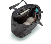 MUUD Hiba Black -  Handgemaakt leren shopper met opbergvakken 27x29cm