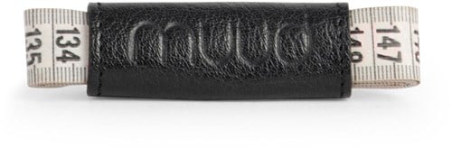 MUUD Enya Black - Handmade leather case for measuring tape 6.5x3cm