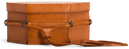 MUUD Evita Whiskey - Handmade leather 6-sided craft storage box 12x22x26cm