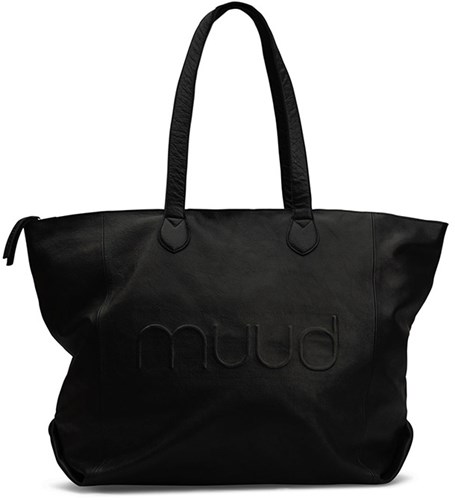 MUUD Laura weekend bag Black - Handmade leather weekend bag 38x57x40x20cm
