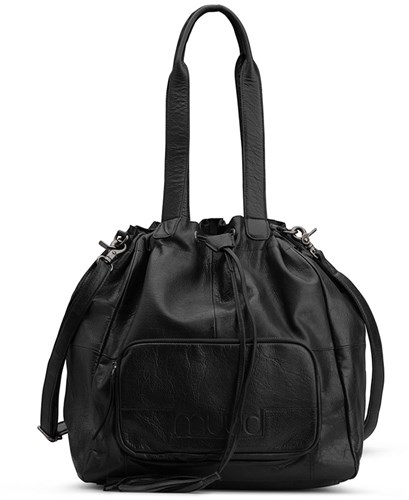 MUUD Libby Black - Handmade leather bag for various projects 40x20cm