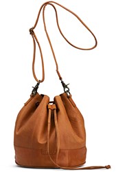 MUUD Donna. Handmade leather bag with drawstring 26xØ24cm