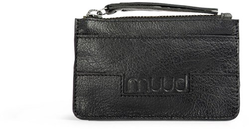 MUUD Dallas Black - Handmade leather wallet 8x13cm