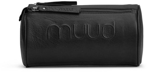 MUUD Drew toiletry bag Black - Handmade leather toiletry bag 17x25xØ14cm
