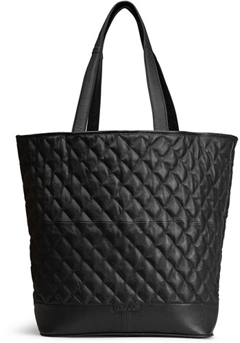 MUUD Betsy XL Black - Handmade leather shopper 43x46x43cm
