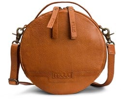 MUUD Bella. Handmade leather round shoulder bag Ø23x9cm