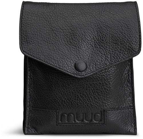 MUUD Betina Black - Handmade leather pouch for interchangeable knitting needles 17x13xO23cm
