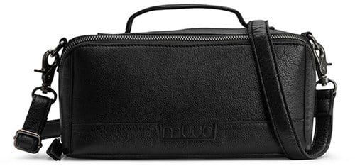 MUUD Cleo Black - Handmade leather shoulder bag 23 x 13 x 11 cm