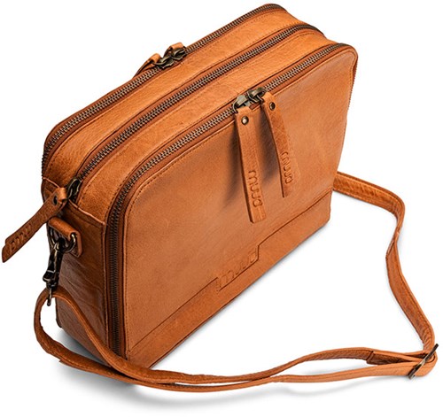 MUUD Cathy Whiskey - Handmade leather shoulder bag 28 x 22 x 7 cm