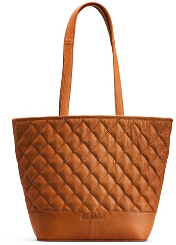 MUUD Betsy Whiskey - Handmade exclusive leather shopper 36x43x30cm